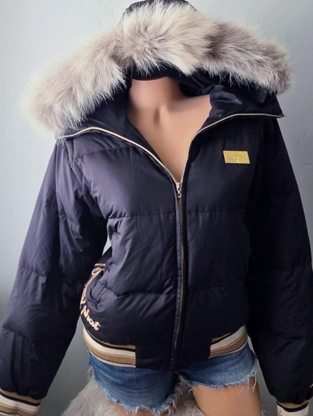 2000s y2k Baby Phat faux fur puffer jacket M/L